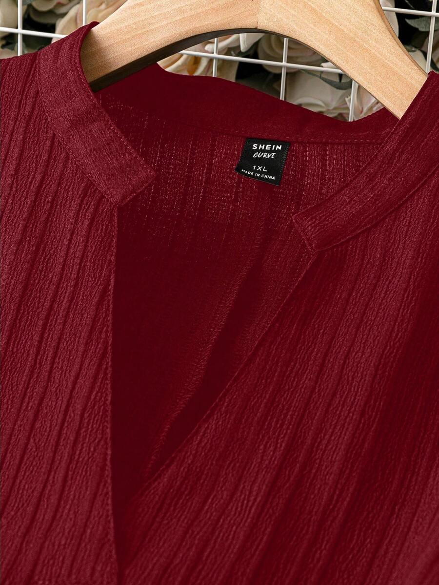 SHEIN CZERWONA SUKIENKA Z DŁUGIM RĘKAWEM PK01__54
