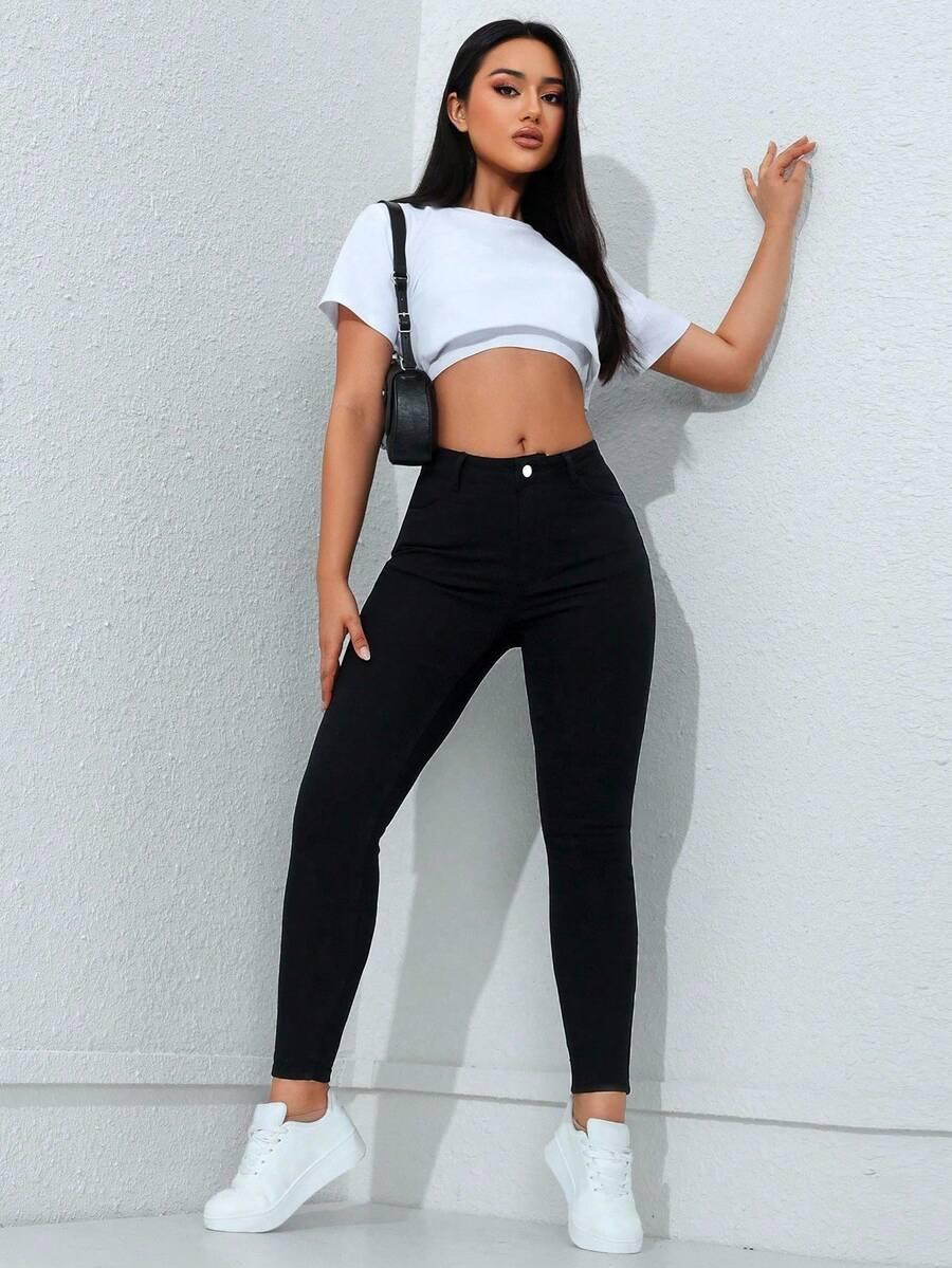 SHEIN CZARNE SPODNIE JEANS S06__M