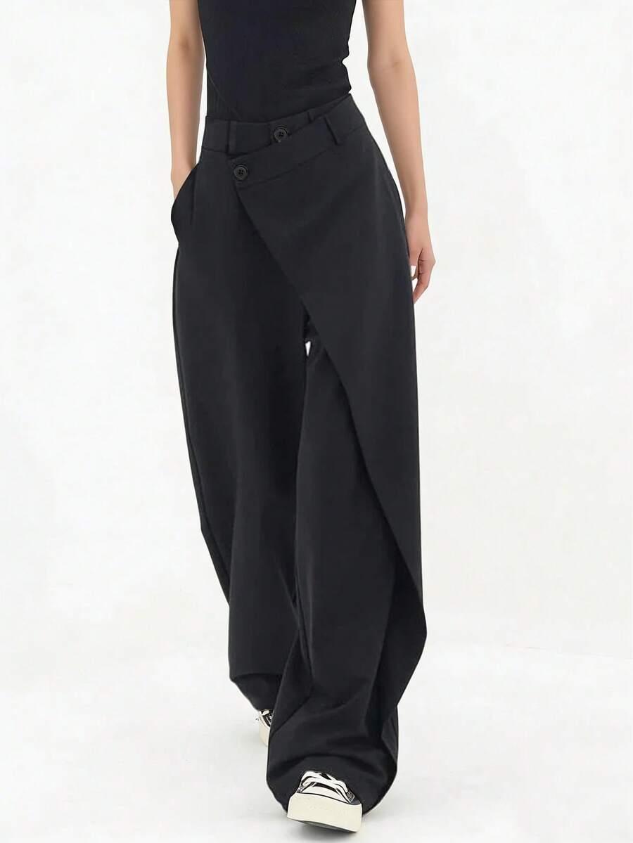 SHEIN CZARNE SPODNIE PROSTA NOGAWKA S06__S