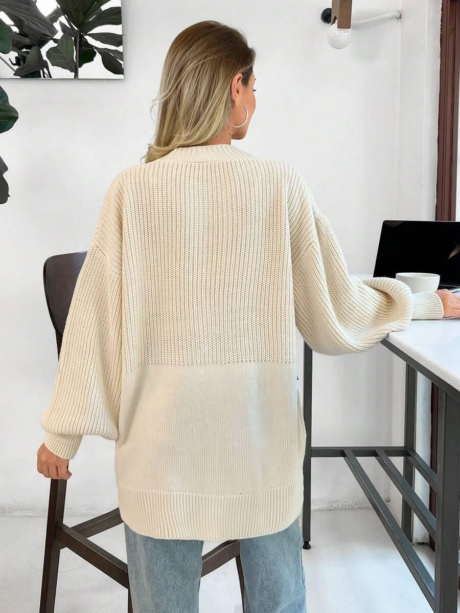 SHEIN KREMOWY SWETER GUZIKI S06__M