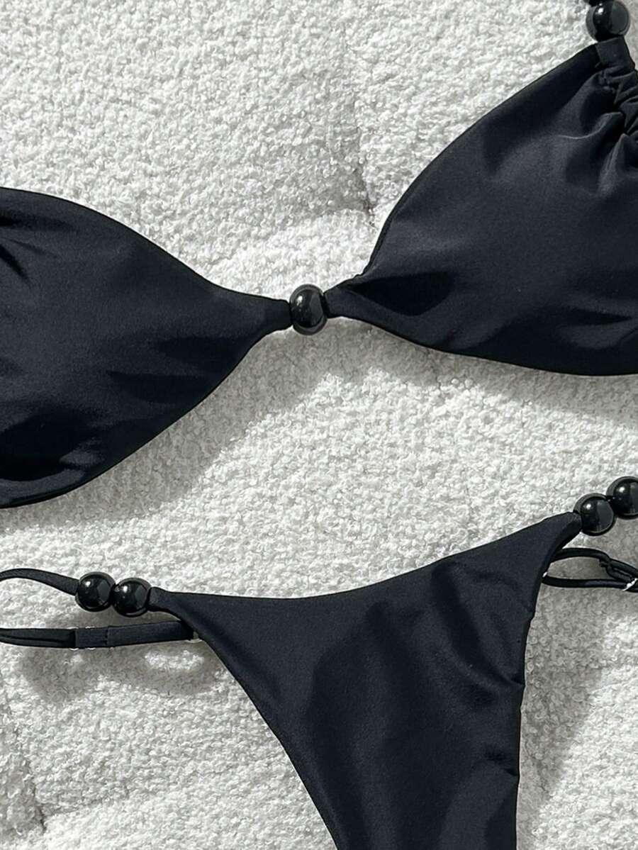 SHEIN CZARNY DWUCZĘŚCIOWY STRÓJ KĄPIELOWY S09__L