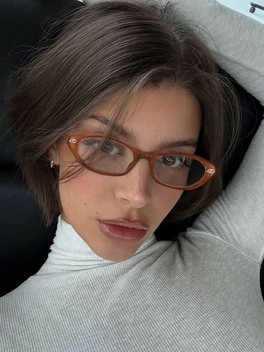 SHEIN BRĄZOWE OKULARY ZERÓWKI S07