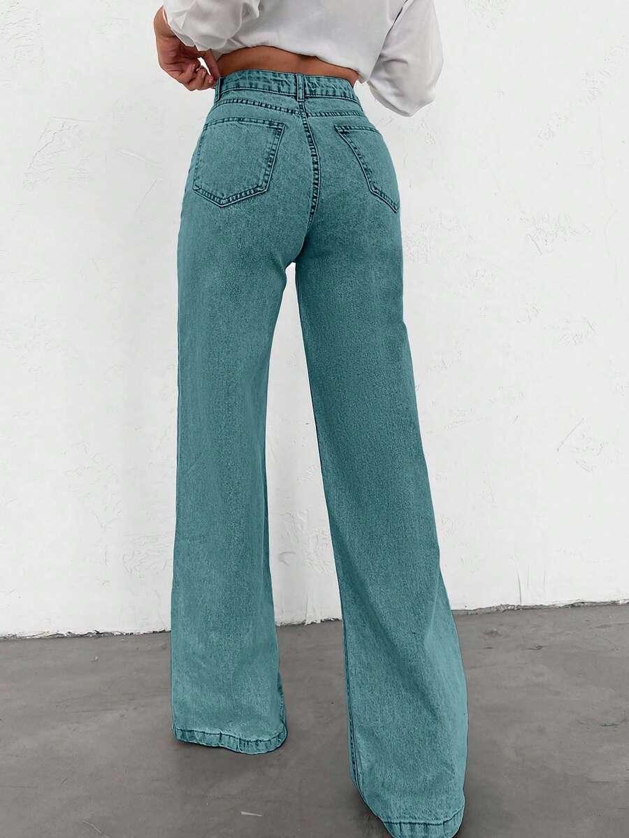 SHEIN NIEBIESKIE SPODNIE JEANS ZAMEK S06__L