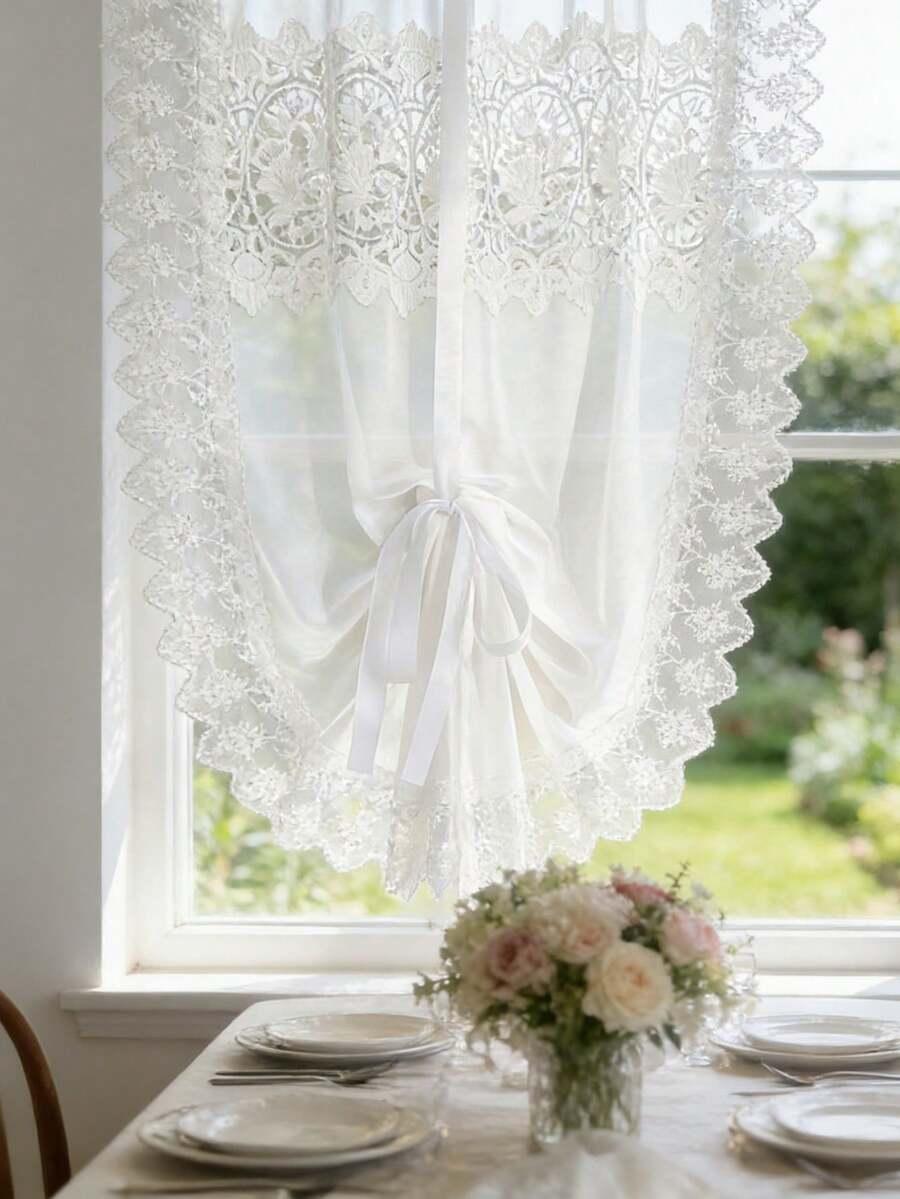 SHEIN BIAŁA FIRANKA KORONKA S07__60X120