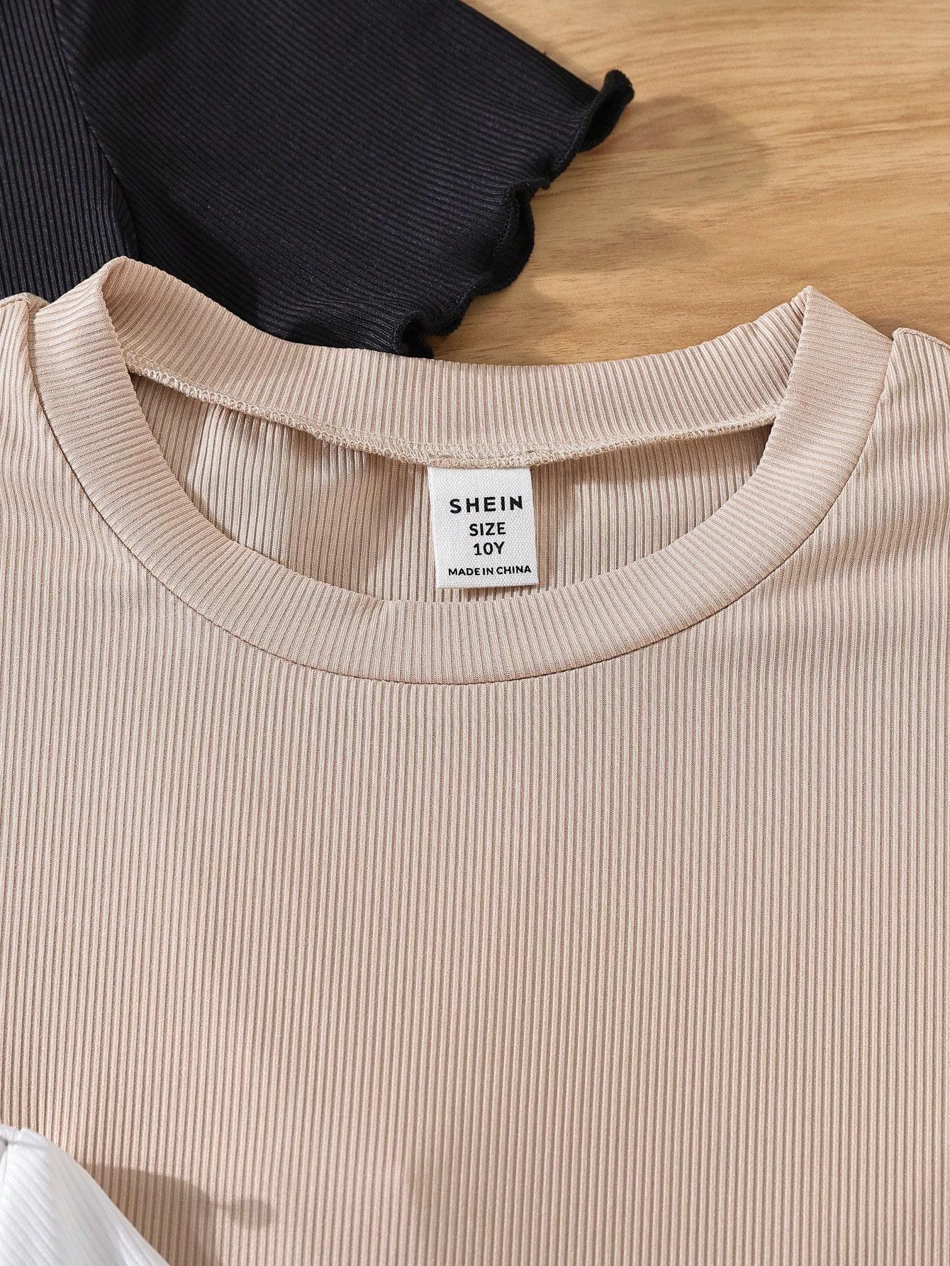 SHEIN BLUZKA OKRĄGŁY DEKOLT 3-PACK S06__122-128