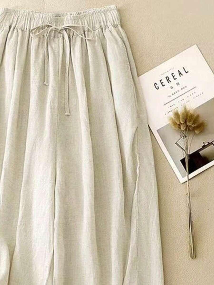 SHEIN SPODNIE CASUAL WIĄZANIE S06__L