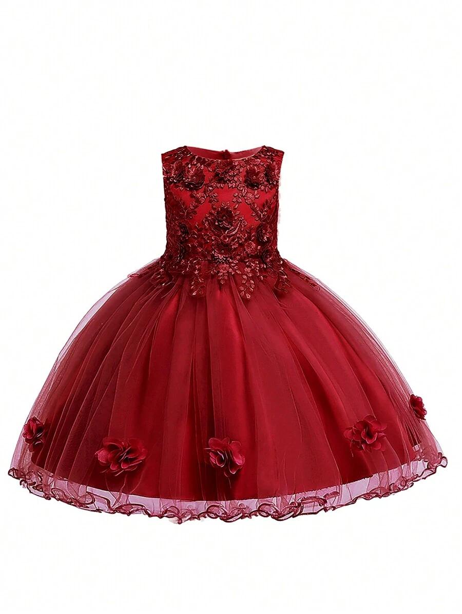 SHEIN CZERWONA SUKIENKA ZDOBIENIE S06__110/116