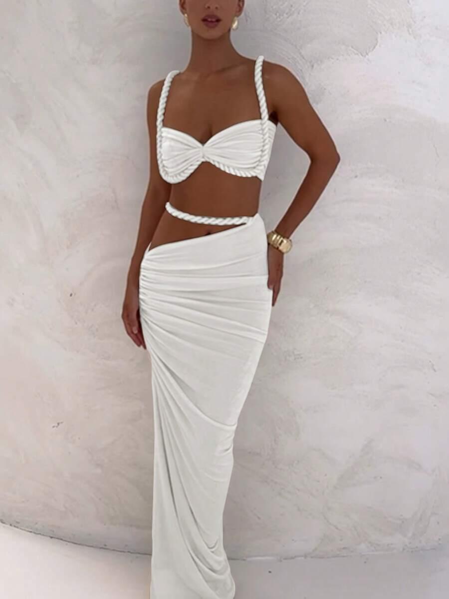 SHEIN BIAŁY TOP NA RAMIĄCZKACH S09__S