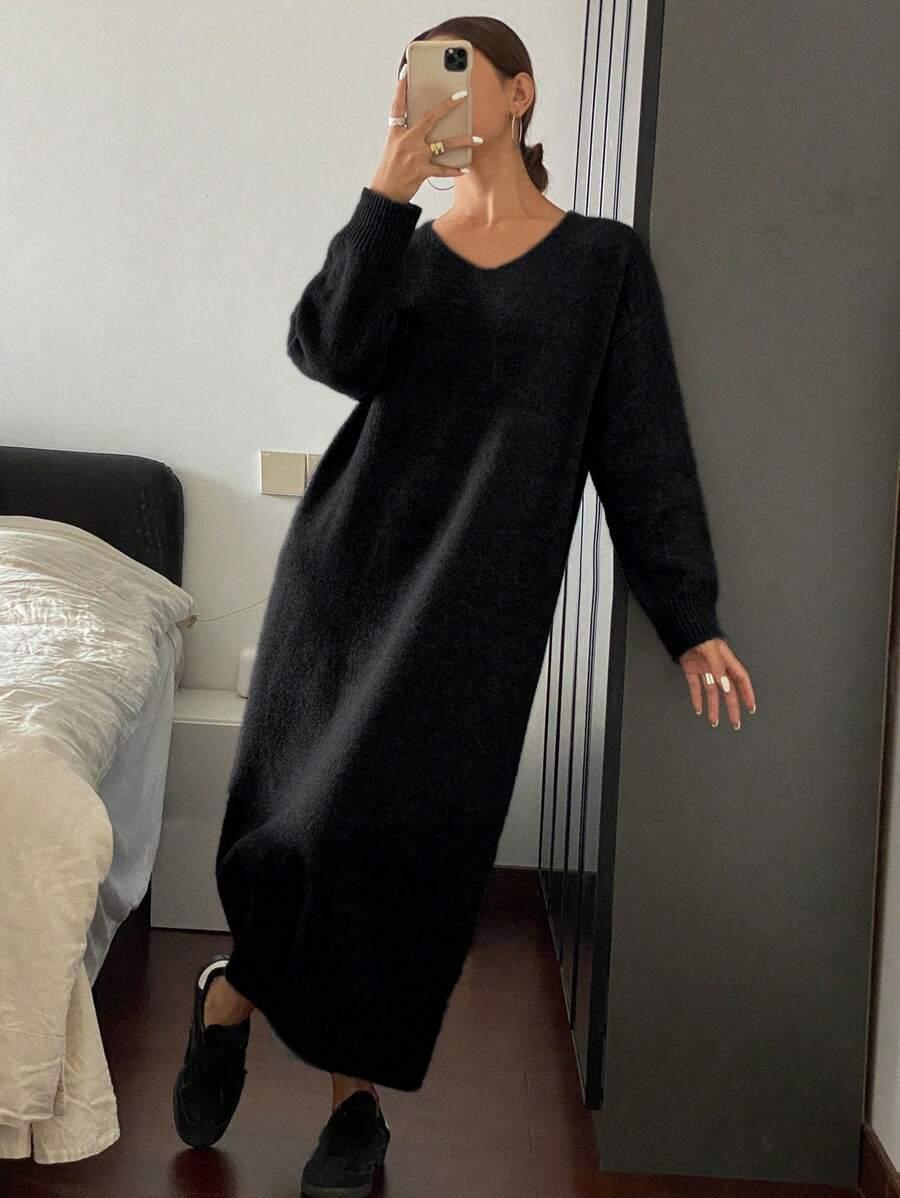 SHEIN CZARNA DZIANINOWA SUKIENKA S06__M