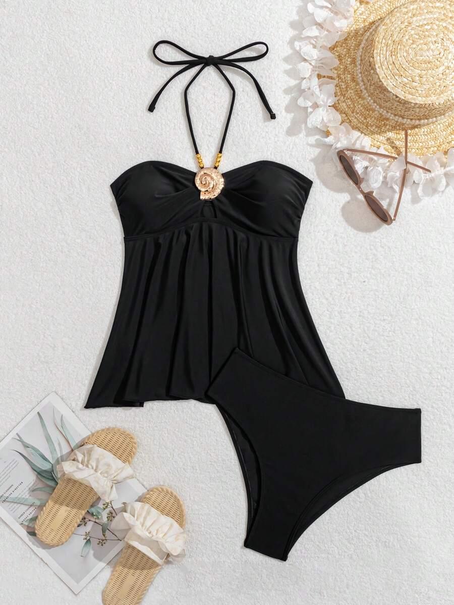 SHEIN DWUCZĘŚCIOWY STRÓJ KĄPIELOWY S09__L