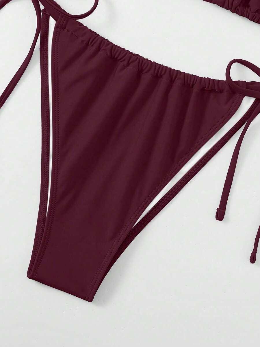 SHEIN BORDOWY DWUCZĘŚCIOWY STRÓJ KĄPIELOWY S09__52