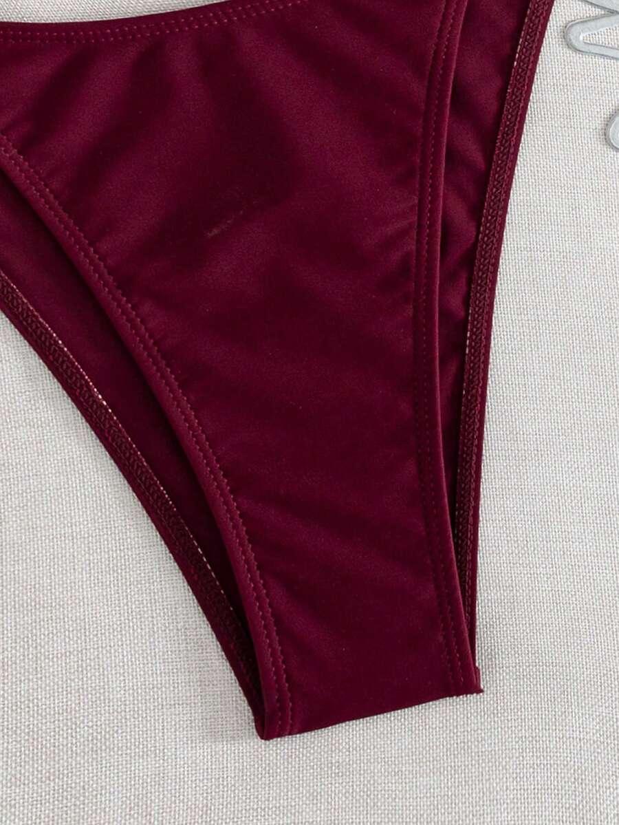 SHEIN BORDOWY DWUCZĘŚCIOWY STRÓJ KĄPIELOWY S09__M
