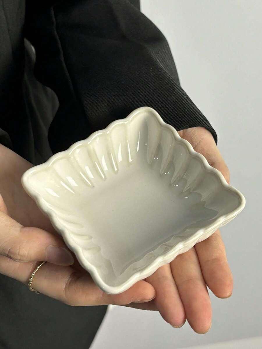 SHEIN BIAŁY TALERZYK 8-PACK S07__8X8CM