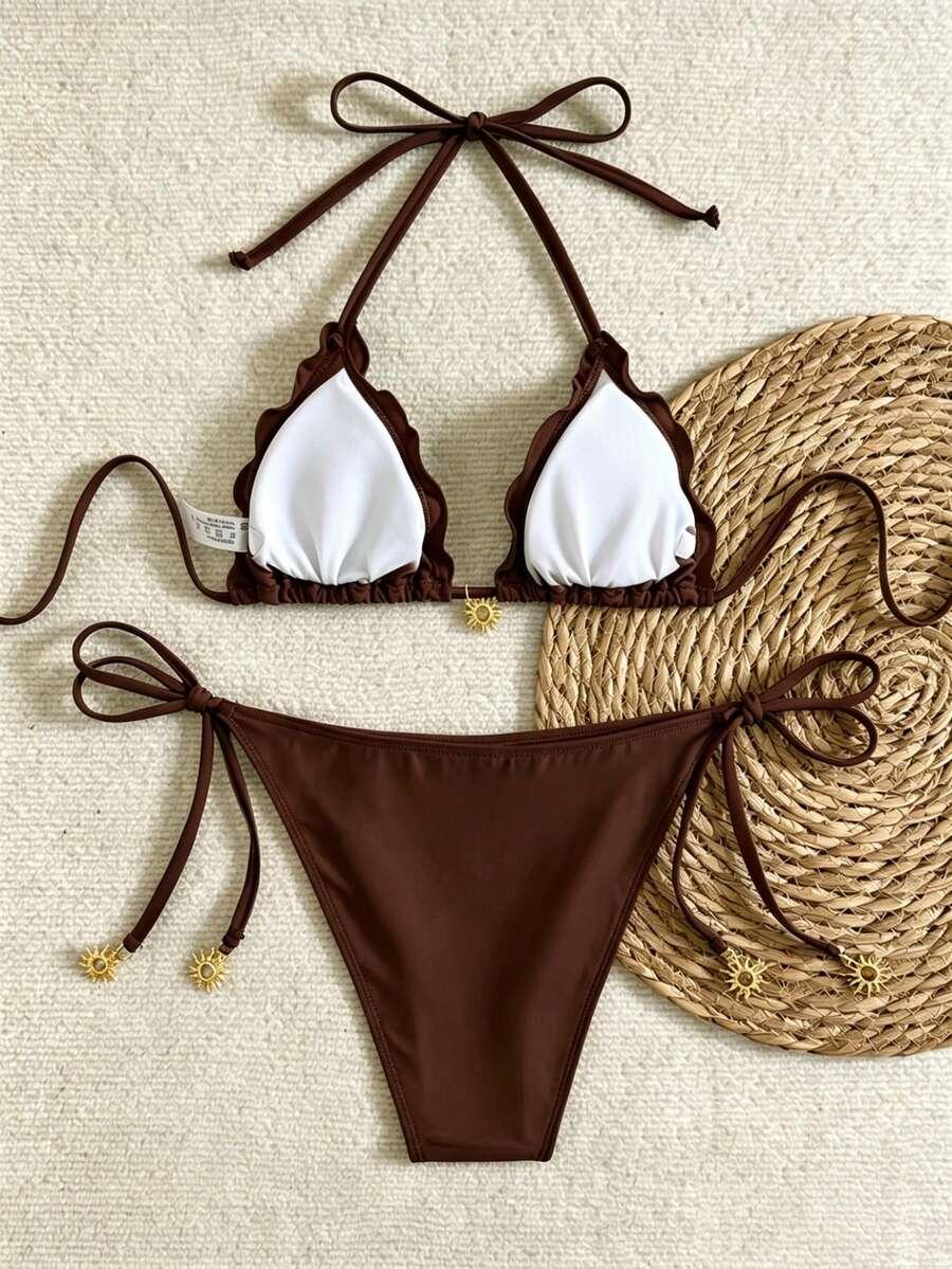 SWIM VCAY BRĄZOWY DWUCZĘŚCIOWY STRÓJ KĄPIELOWY S09__S