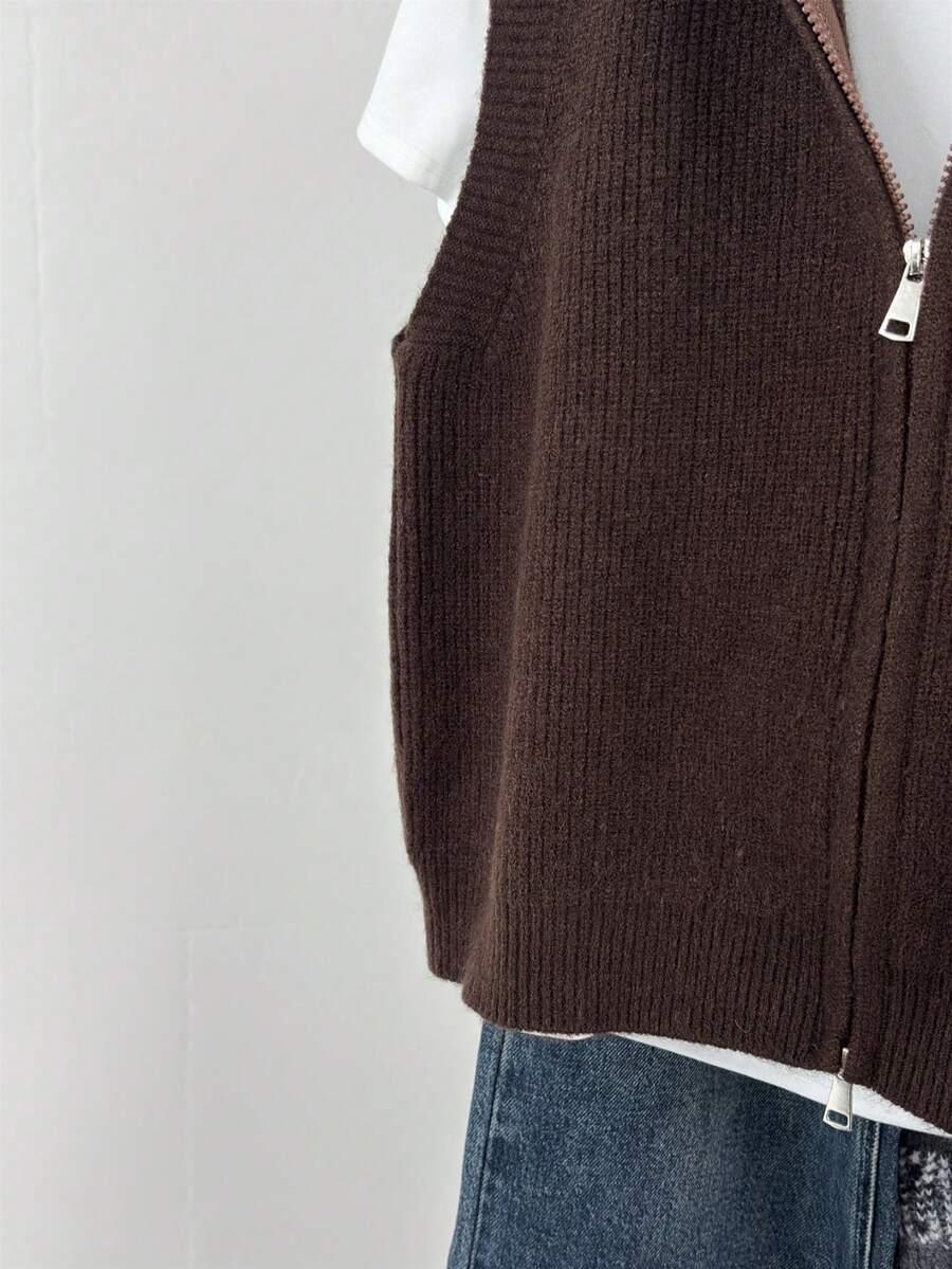 SHEIN DZIANINOWA KAMIZELKA ZAMEK S06__L