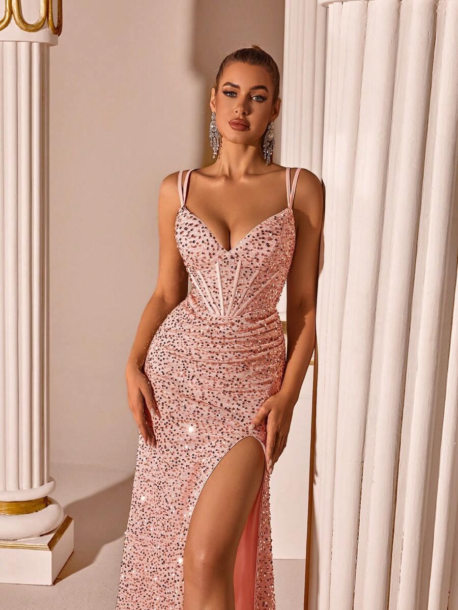 SHEIN CEKINOWA MAXI SUKIENKA S06__XS