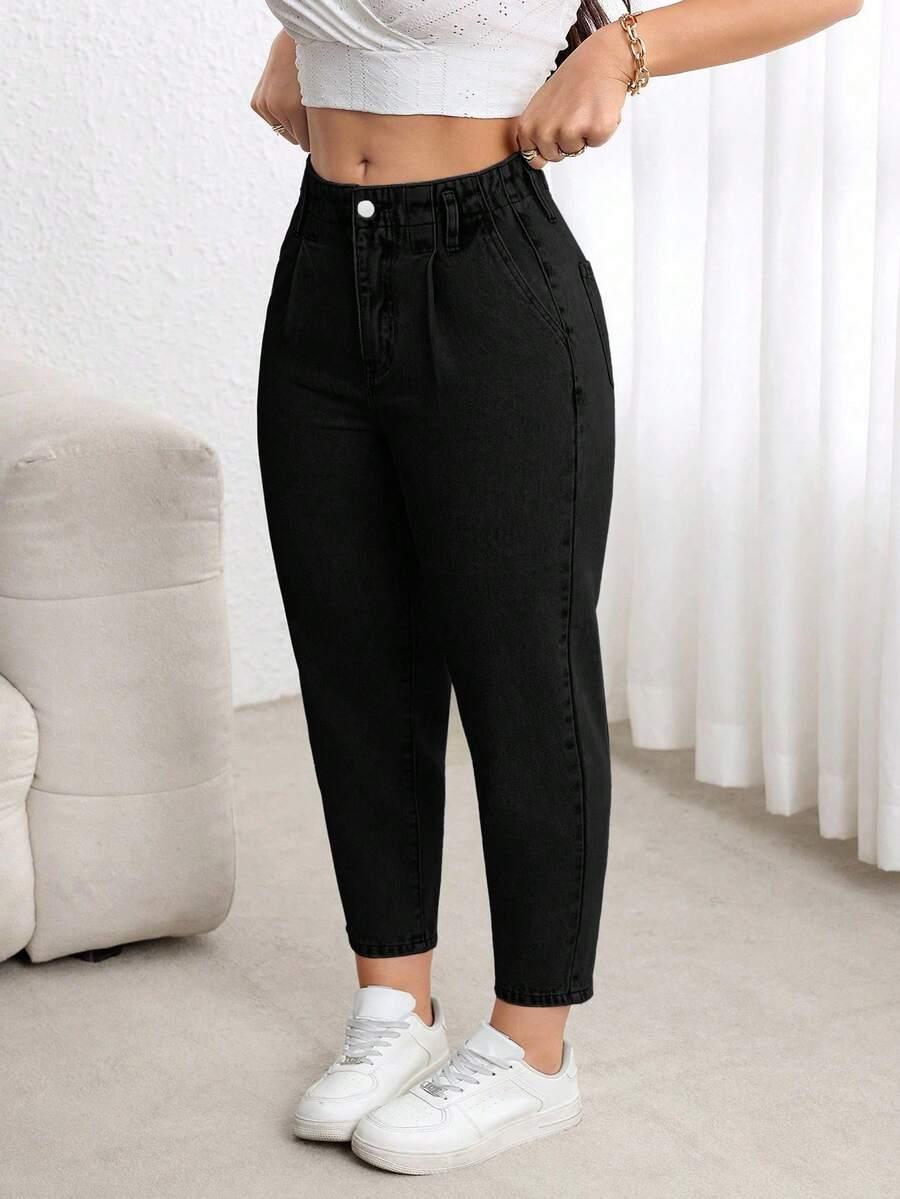 EMERY ROSE CZARNE SPODNIE JEANS ZWĘŻANA NOGAWKA S06__52