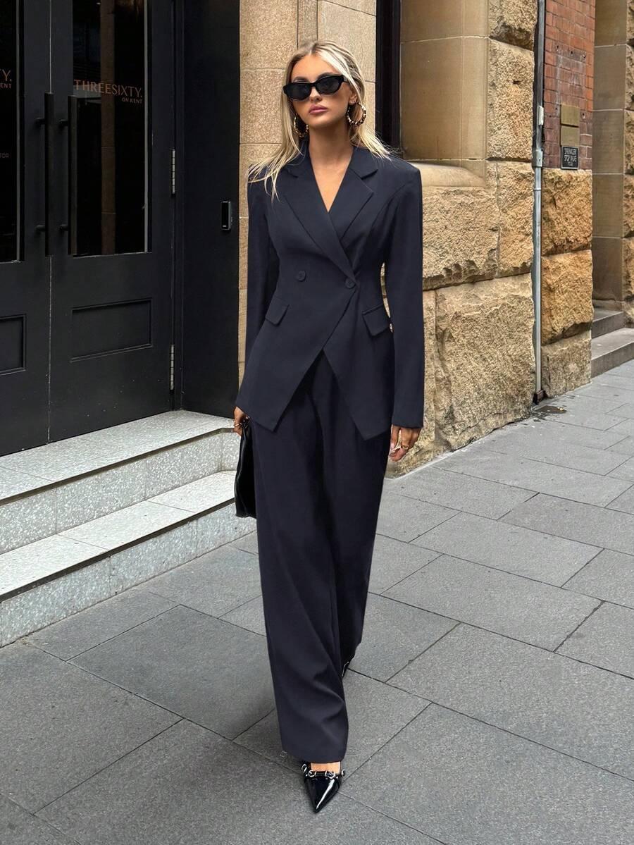 SHEIN MARYNARKA SPODNIE KOMPLET S06__L