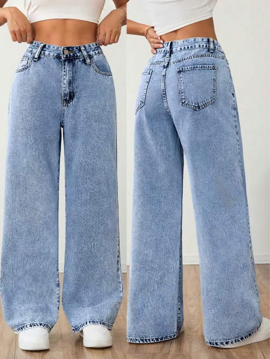 SHEIN NIEBIESKIE SPODNIE JEANS