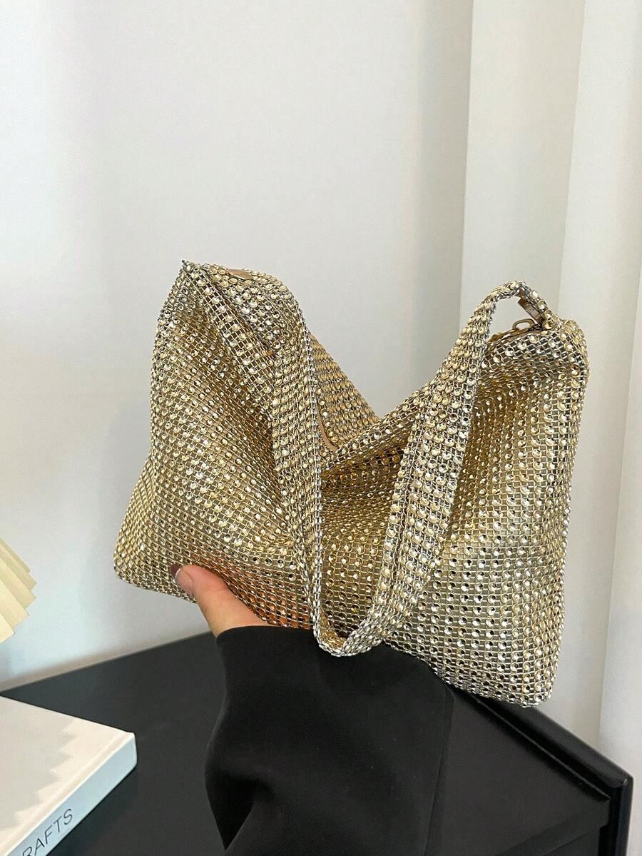 SHEIN ZŁOTA TOREBKA ZDOBIENIE S07__20X23CM