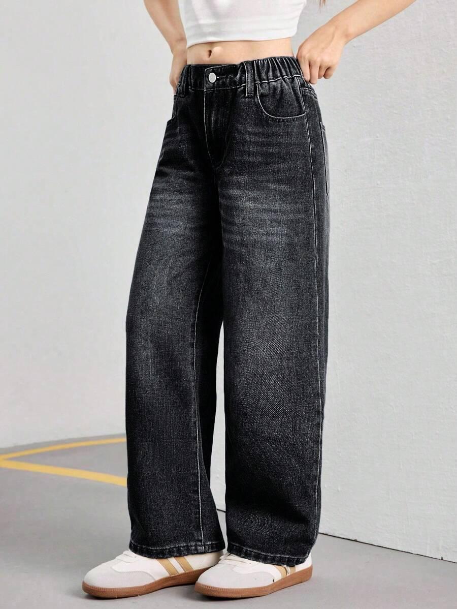 SHEIN CZARNE SPODNIE JEANS S06__134/140