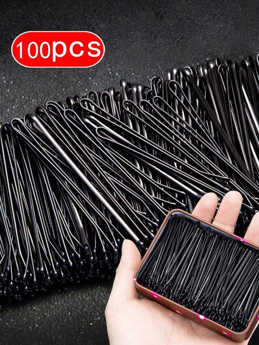 SHEIN CZARNE WSUWKI DO WŁOSÓW 100SZT S07