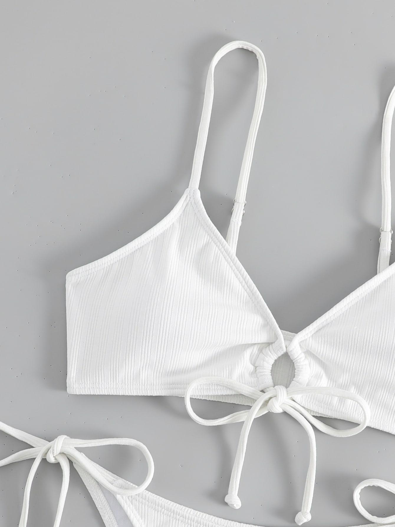 SHEIN BIAŁY DWUCZĘŚCIOWY STRÓJ KĄPIELOWY S09__S