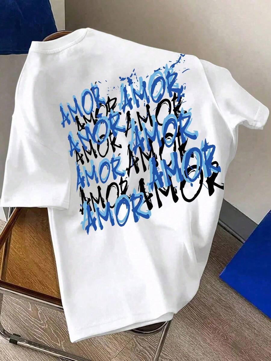 SHEIN BIAŁY T-SHIRT NADRUK S06__S