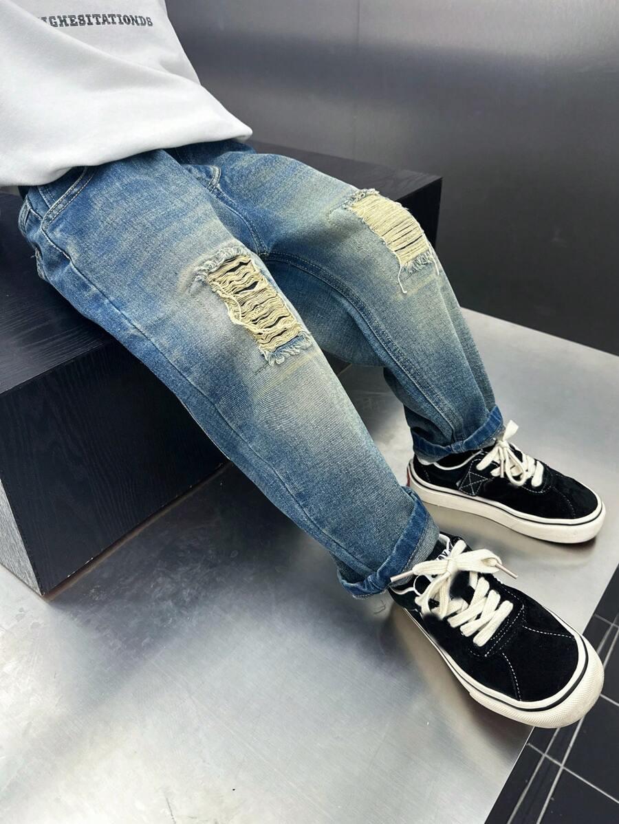 SHEIN SPODNIE JEANS KIESZENIE S06__122/128