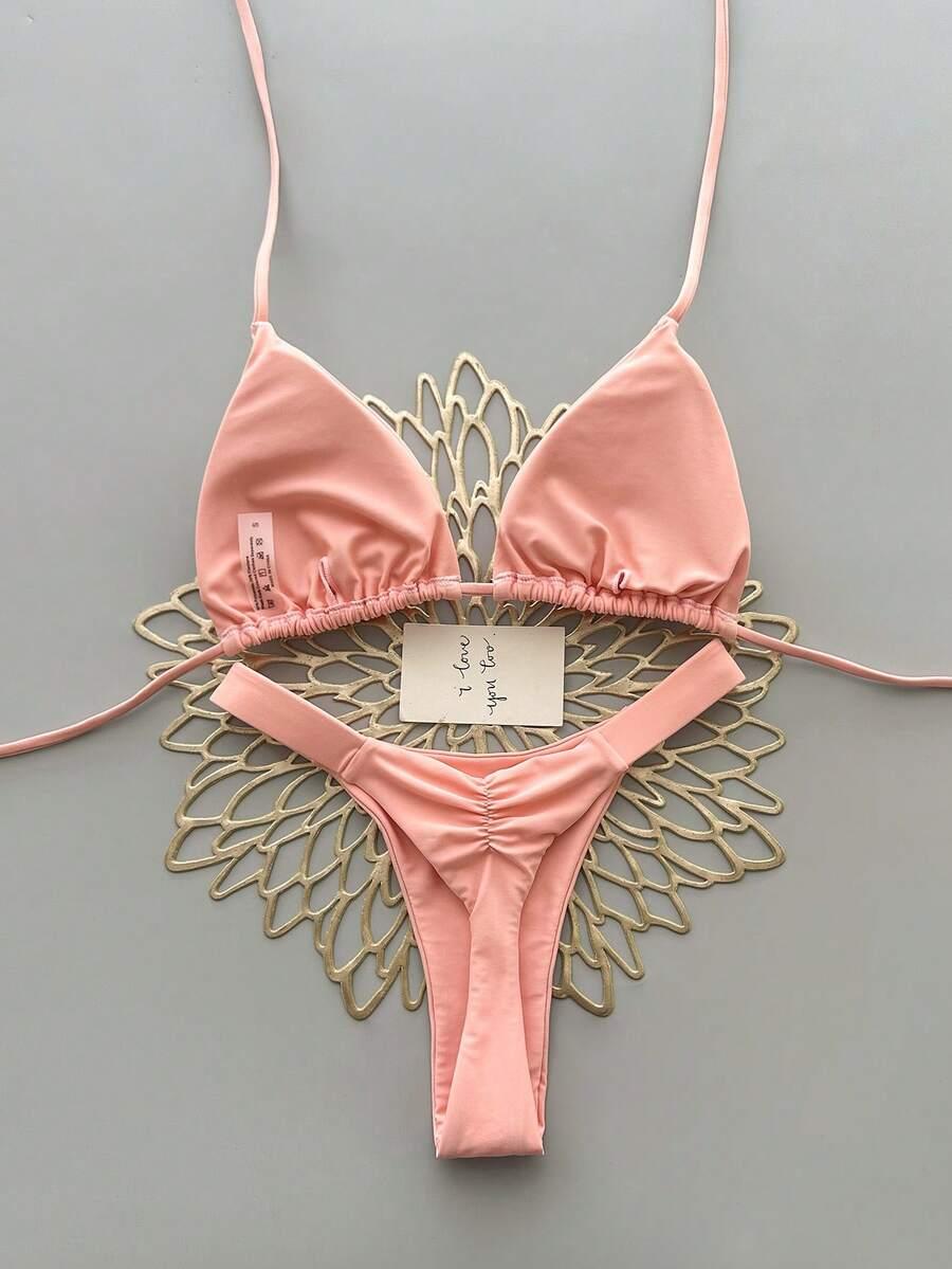 SHEIN RÓŻOWY DWUCZĘŚCIOWY STRÓJ KĄPIELOWY S09__M