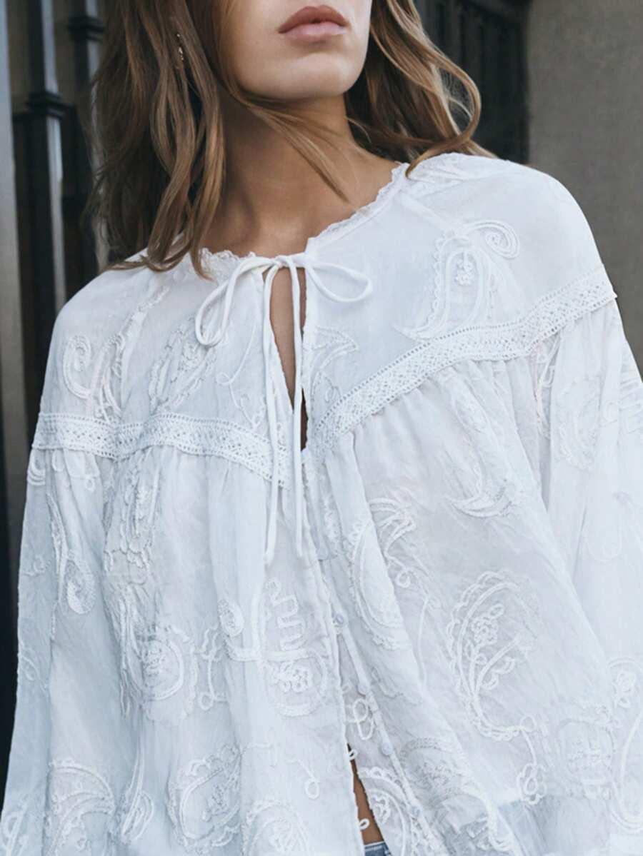 SHEIN BIAŁA BLUZKA DŁUGI RĘKAW S06__XL