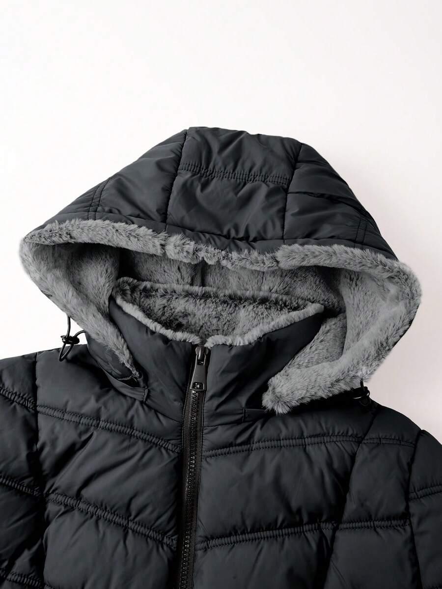 SHEIN CZARNA PIKOWANA KURTKA ZAMEK W01__S