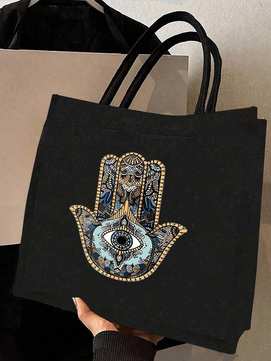 SHEIN CZARNA TORBA Z KOSMETYCZKĄ S07__30X35CM