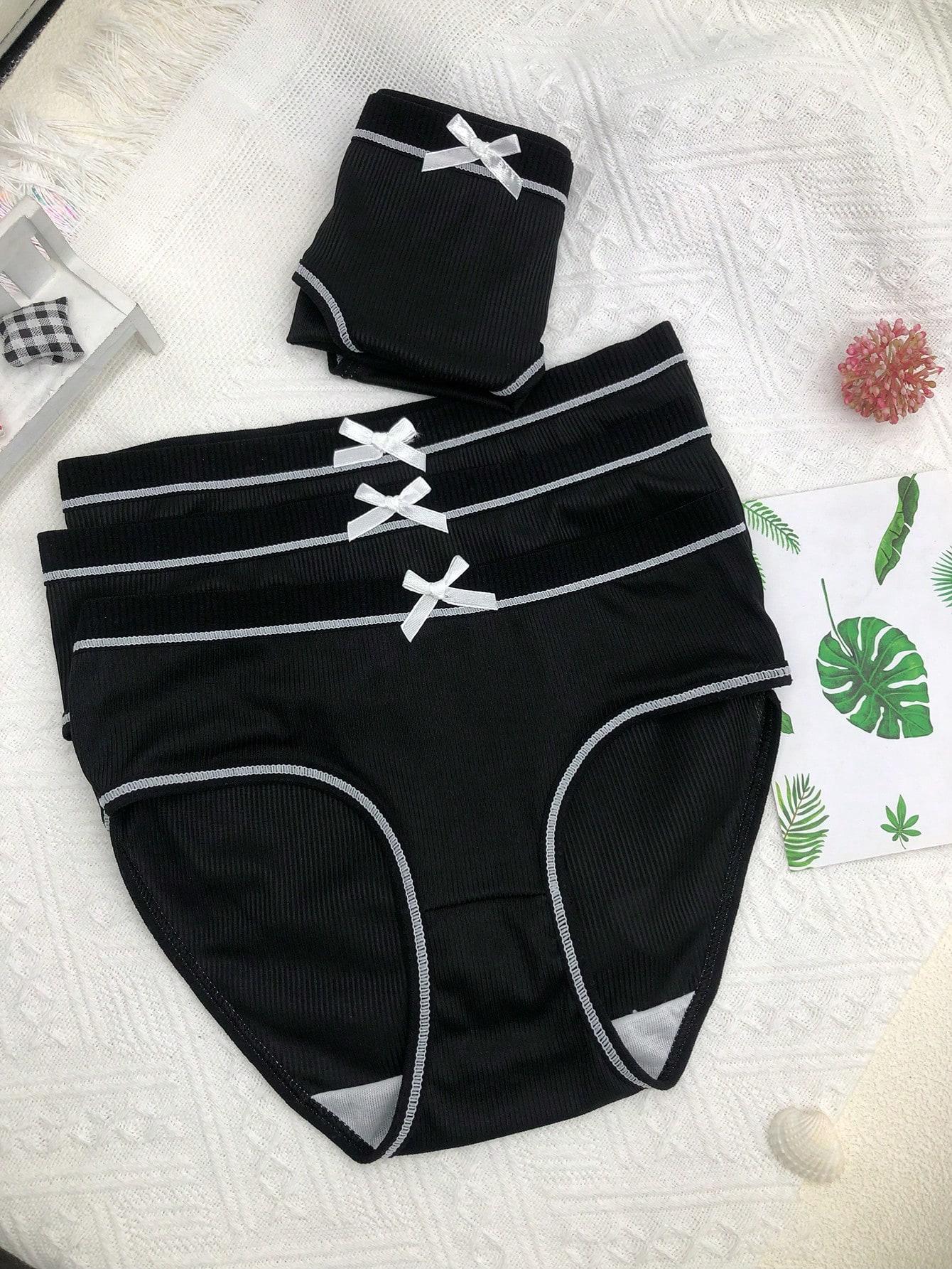 SHEIN CZARNE MAJTKI 4-PACK S06__L