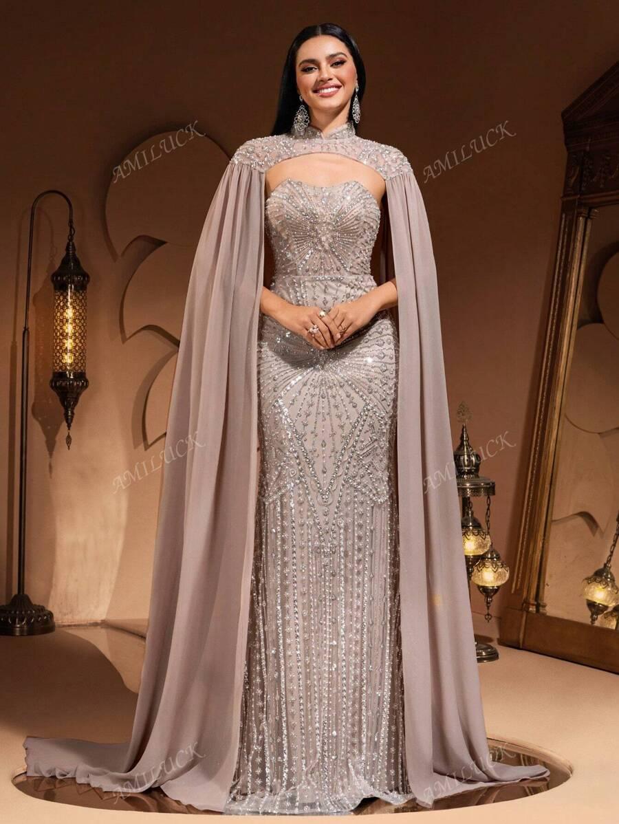 SHEIN BEZOWA MAXI SUKIENKA S06__XL