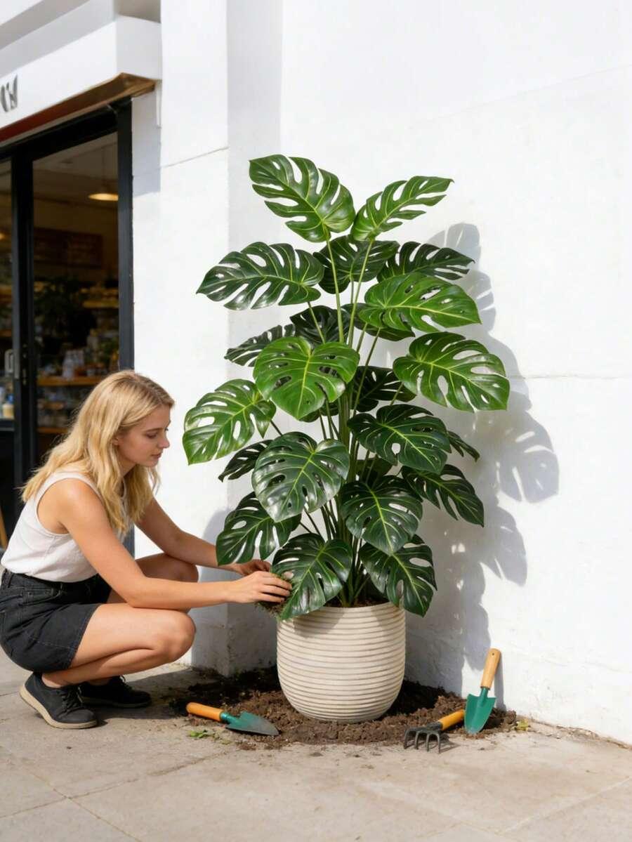 SHEIN SZTUCZNY KWIAT MONSTERA S07__100