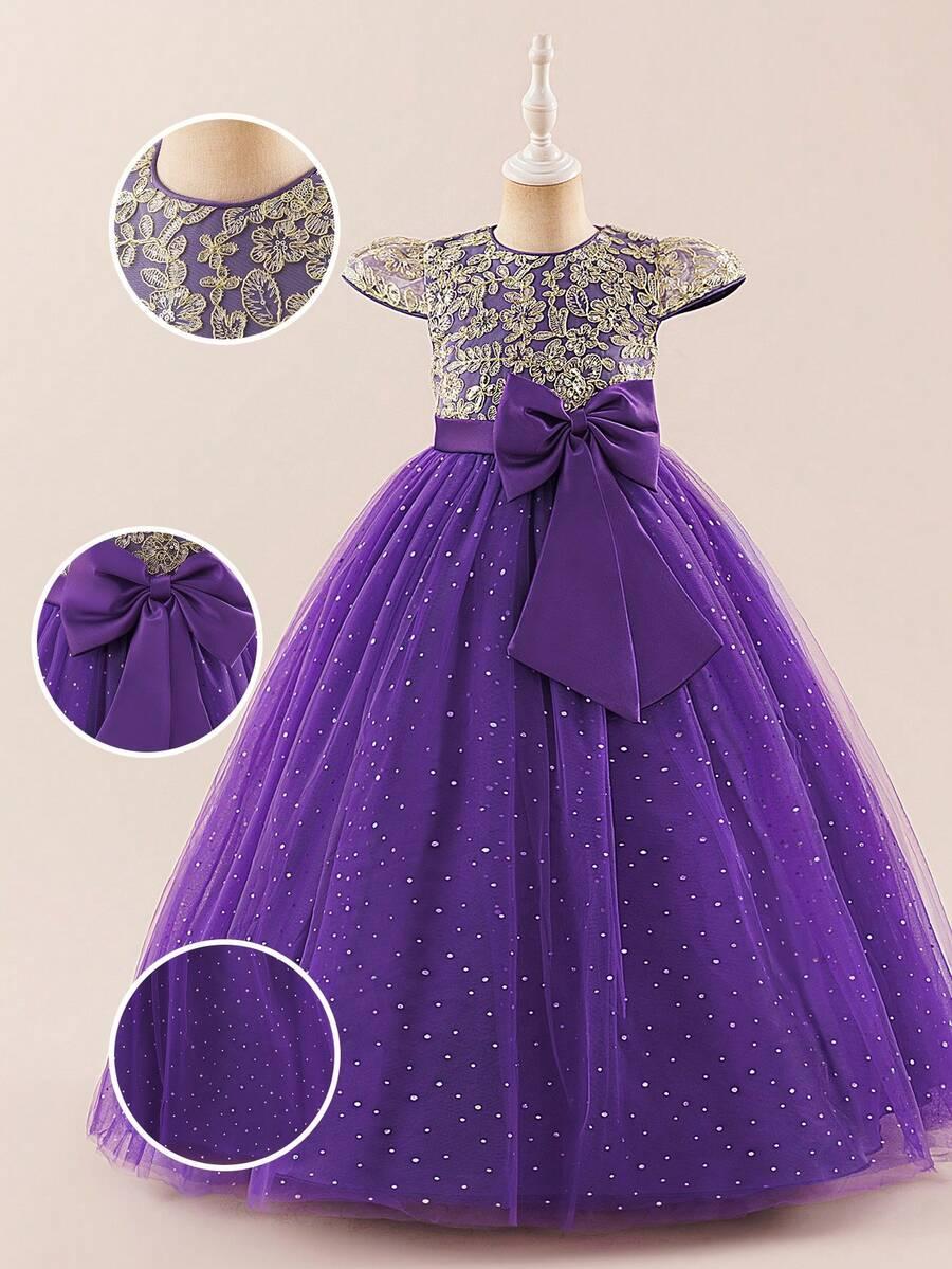 SHEIN FIOLETOWA SUKIENKA ZDOBIENIE S06__134