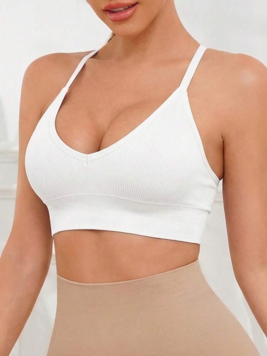 SHEIN BIAŁY BIUSTONOSZ SPORTOWY S06__M