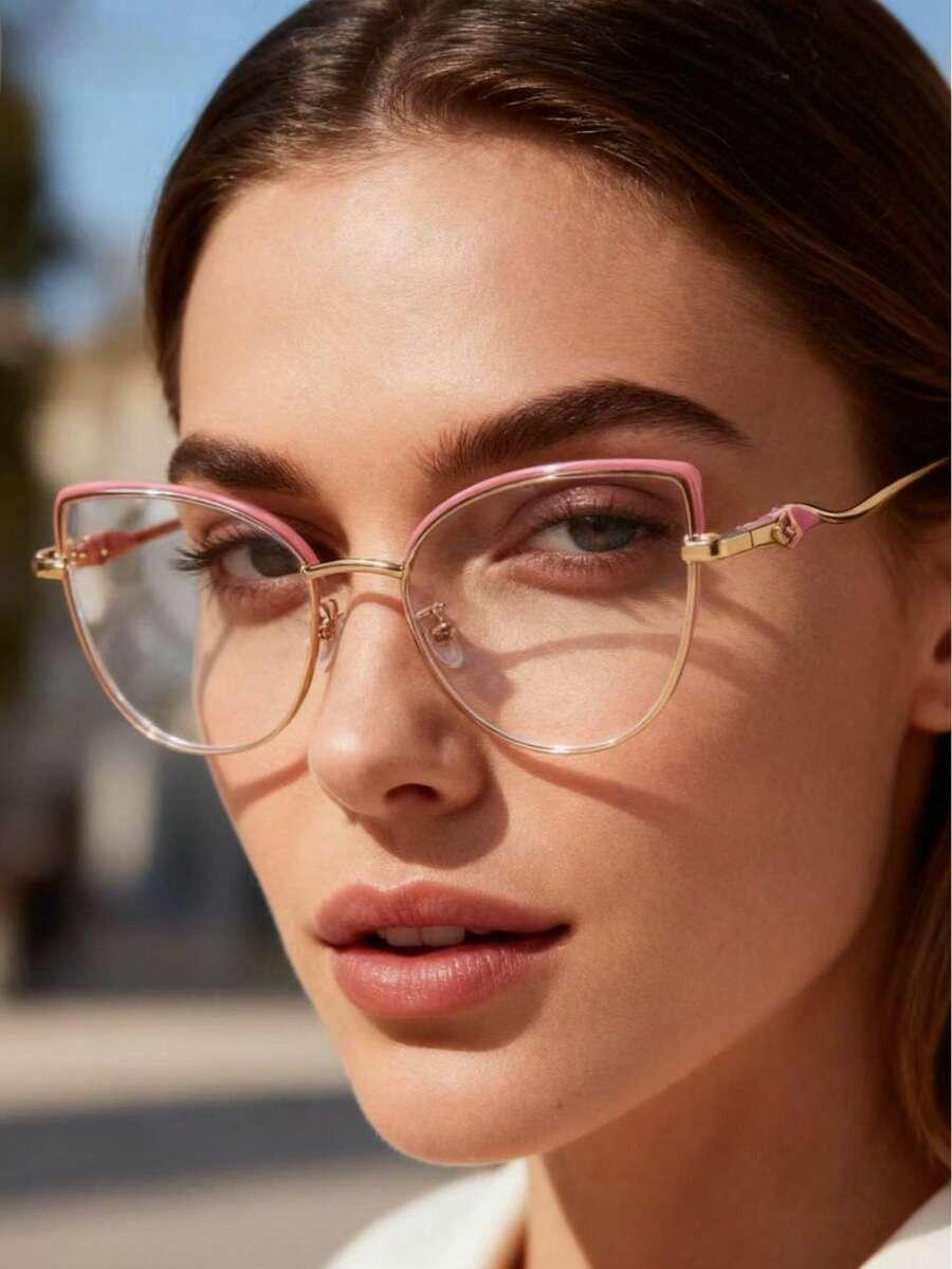 SHEIN OKULARY ZERÓWKI ZŁOTE OPRAWKI S07