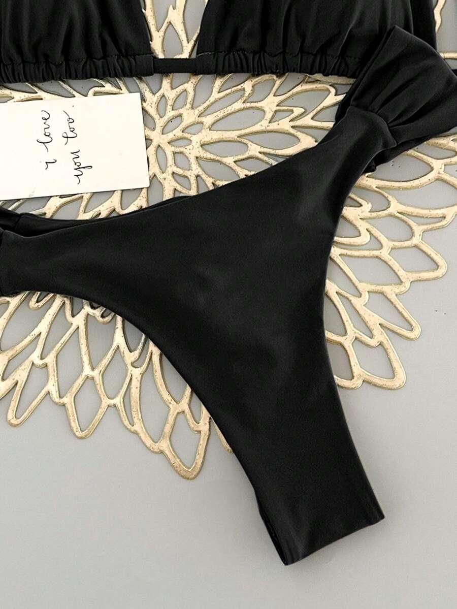 SHEIN CZARNY DWUCZĘŚCIOWY STRÓJ KĄPIELOWY S09__M