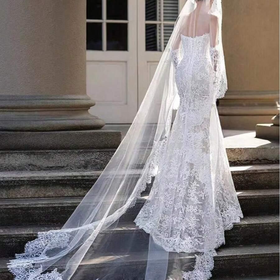 SHEIN BIAŁY WELON ŚLUBNY S07__300