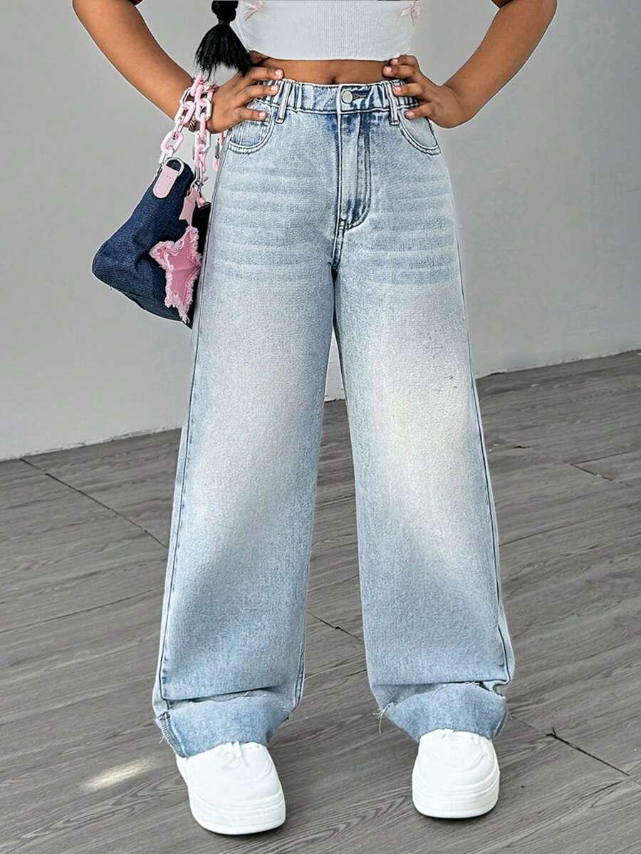 SHEIN NIEBIESKIE SPODNIE JEANS S06__146/152