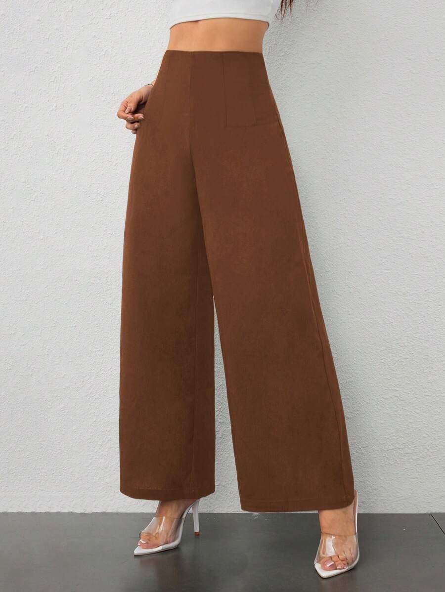 SHEIN BRĄZOWE SPODNIE CASUAL S09__XL
