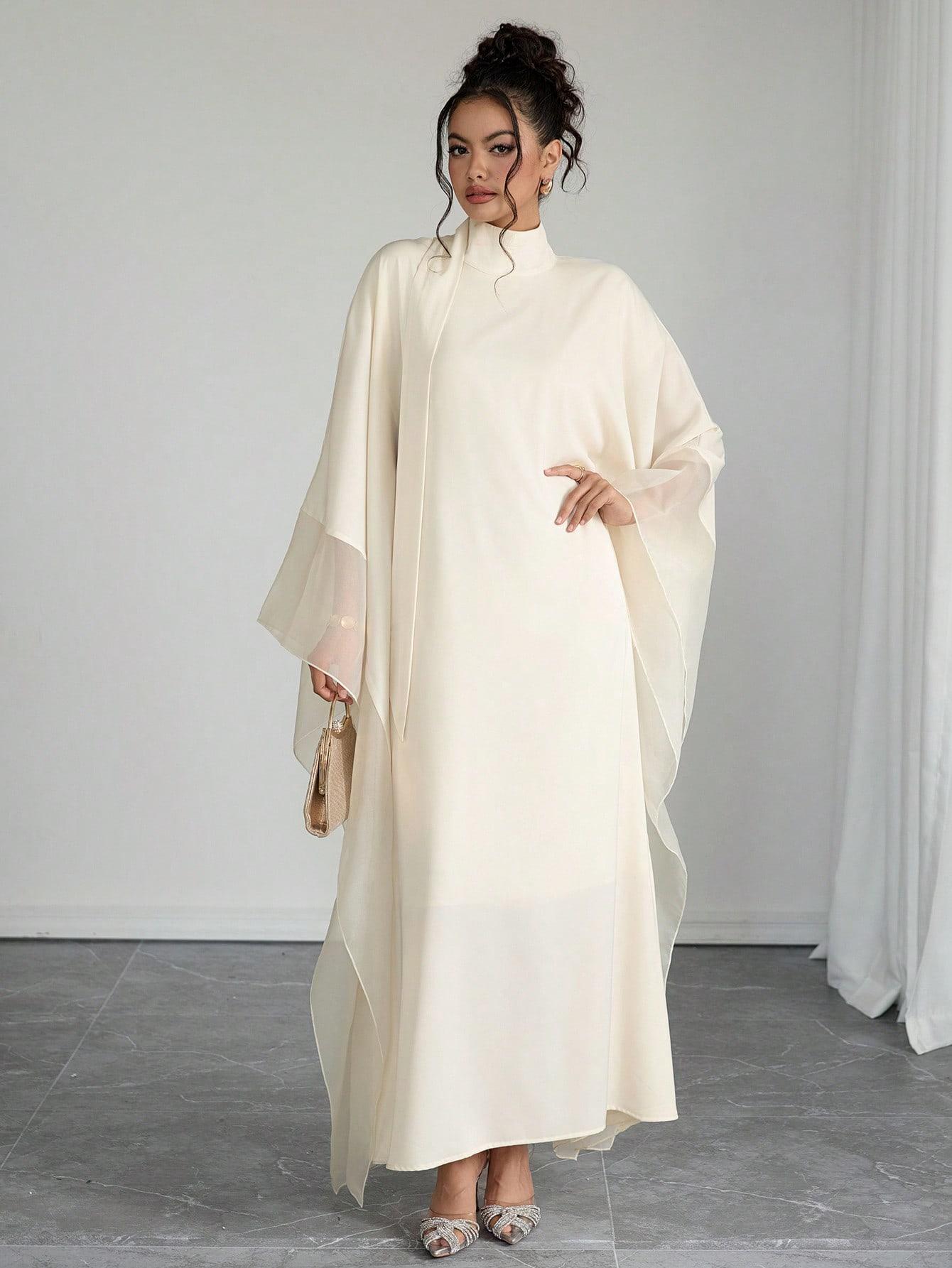 SHEIN BEŻOWA MAXI SUKIENKA S06__M
