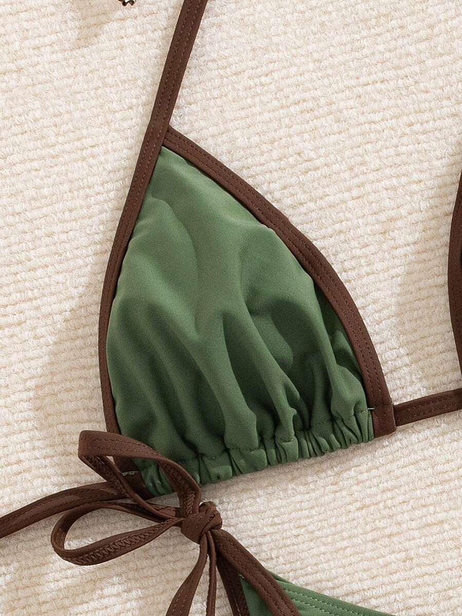 SHEIN ZIELONY DWUCZĘŚCIOWY STRÓJ KĄPIELOWY S09__S