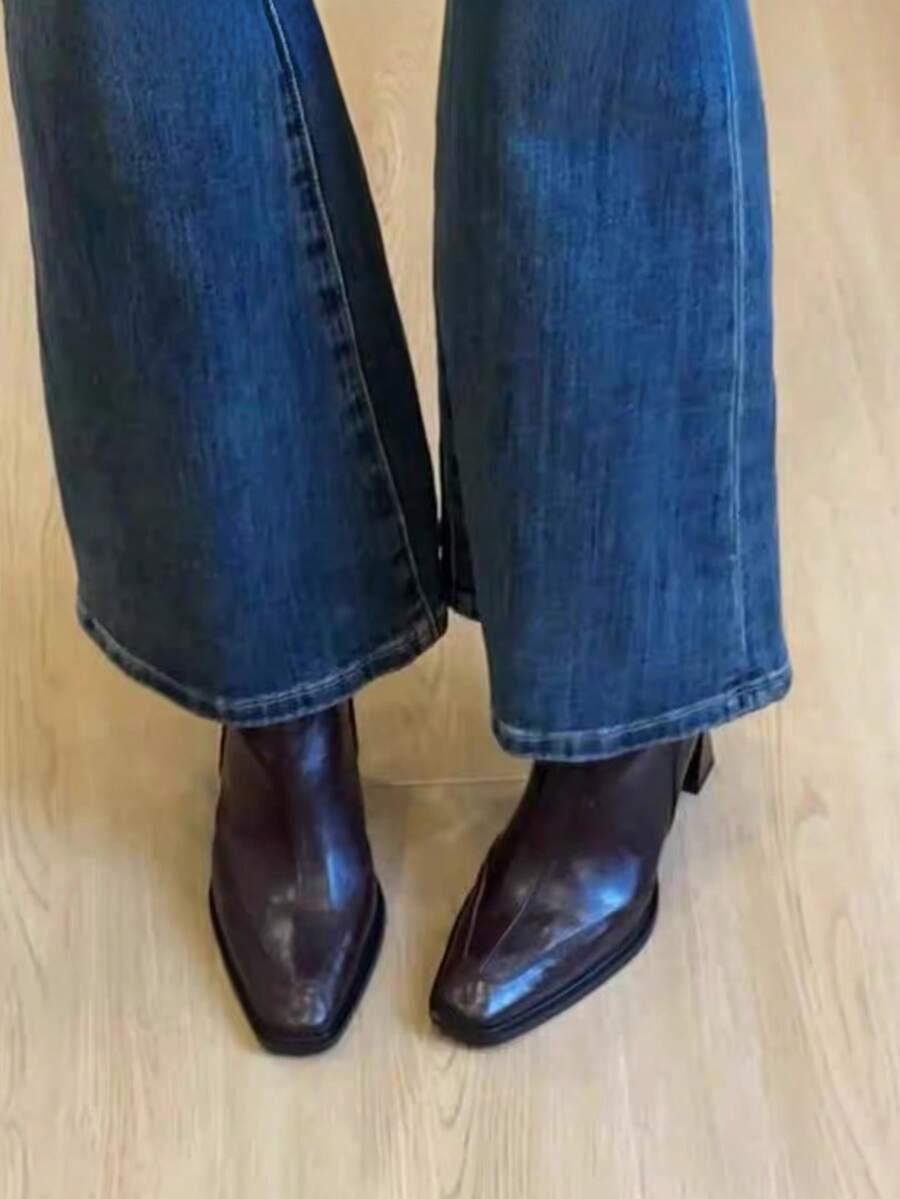 SHEIN BRĄZOWE BOTKI ZAMEK W01__39,5
