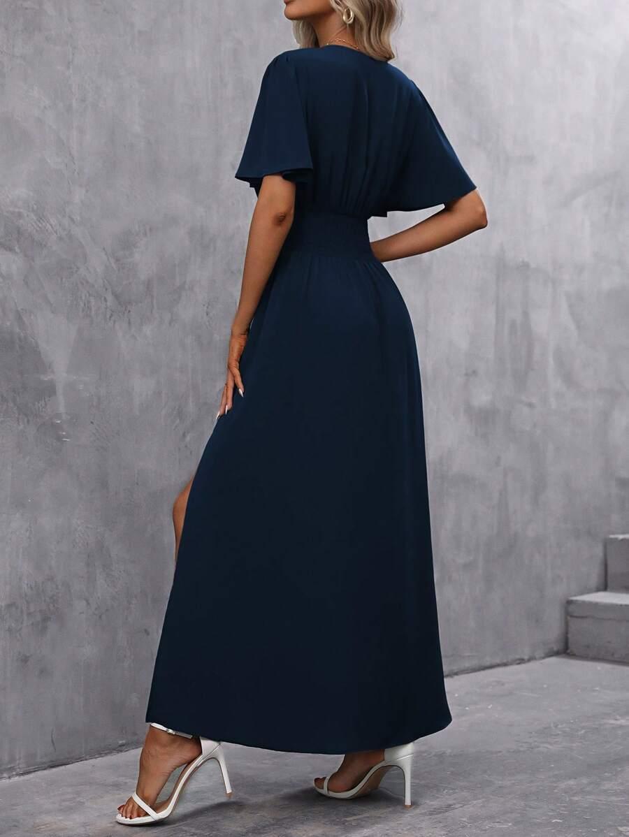 SHEIN GRANATOWA SATYNOWA SUKIENKA ROZCIĘCIE S06__46