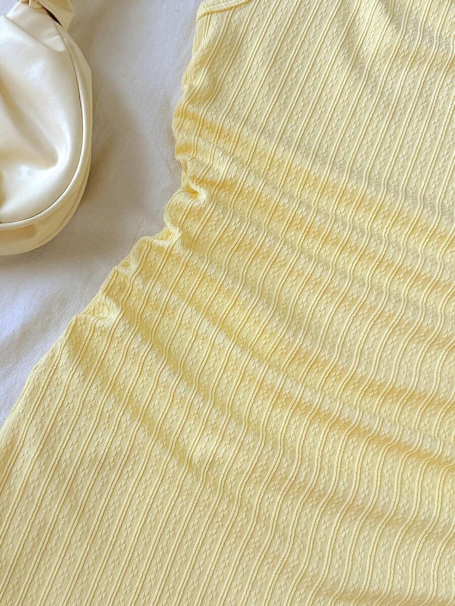 SHEIN ŻÓŁTA ASYMETRYCZNA MINI SUKIENKA S09__158/162