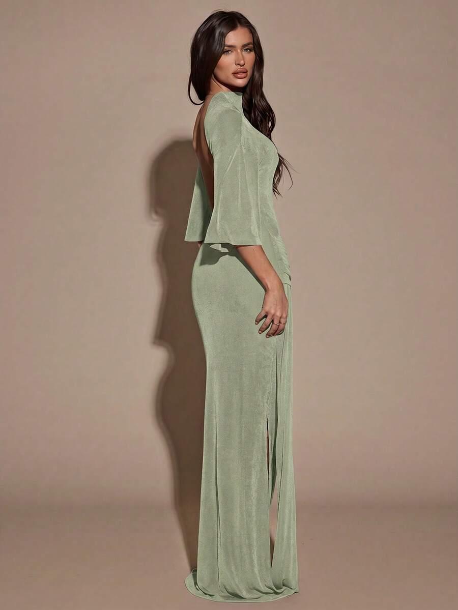 SHEIN ZIELONA SUKIENKA MAXI S06__L