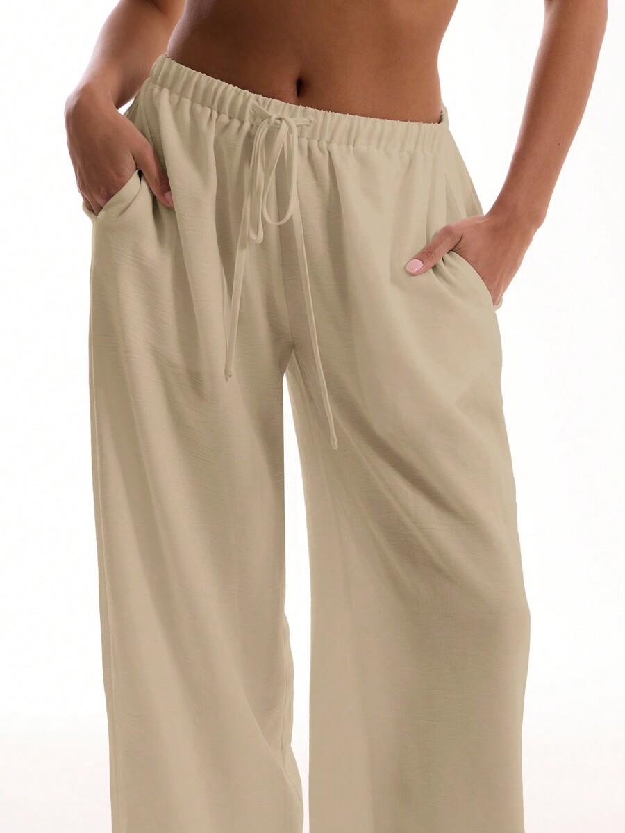 SHEIN BEŻOWE SPODNIE CASUAL BAGGY S06__L